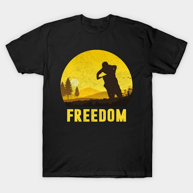 Freedom Motocross Dirtbike Motorcycle Lover T-Shirt by funkyteesfunny